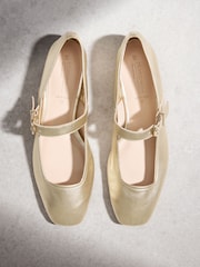 Gold - N. Premium Leather Mary Jane Shoes - Bild 6 von 11