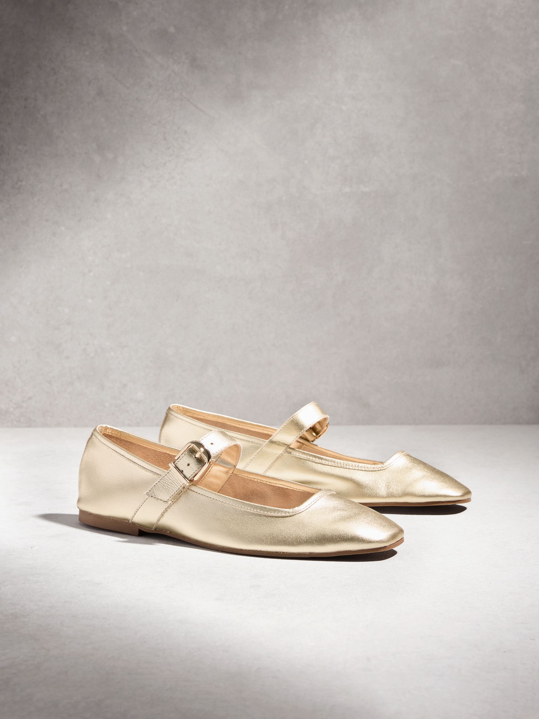Buy Gold N. Premium Leather Mary Jane Shoes from Next USA