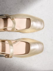 Gold - N. Premium Leather Mary Jane Shoes - Bild 9 von 11