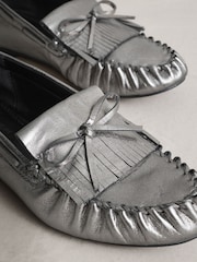 Pewter - N. Premium Ruched Bow Loafer - 10ичинен 10 сүрөт