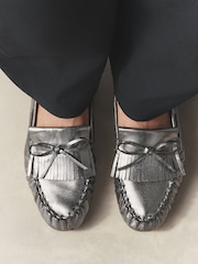 Pewter - N. Premium Ruched Bow Loafer - 10ичинен 2 сүрөт