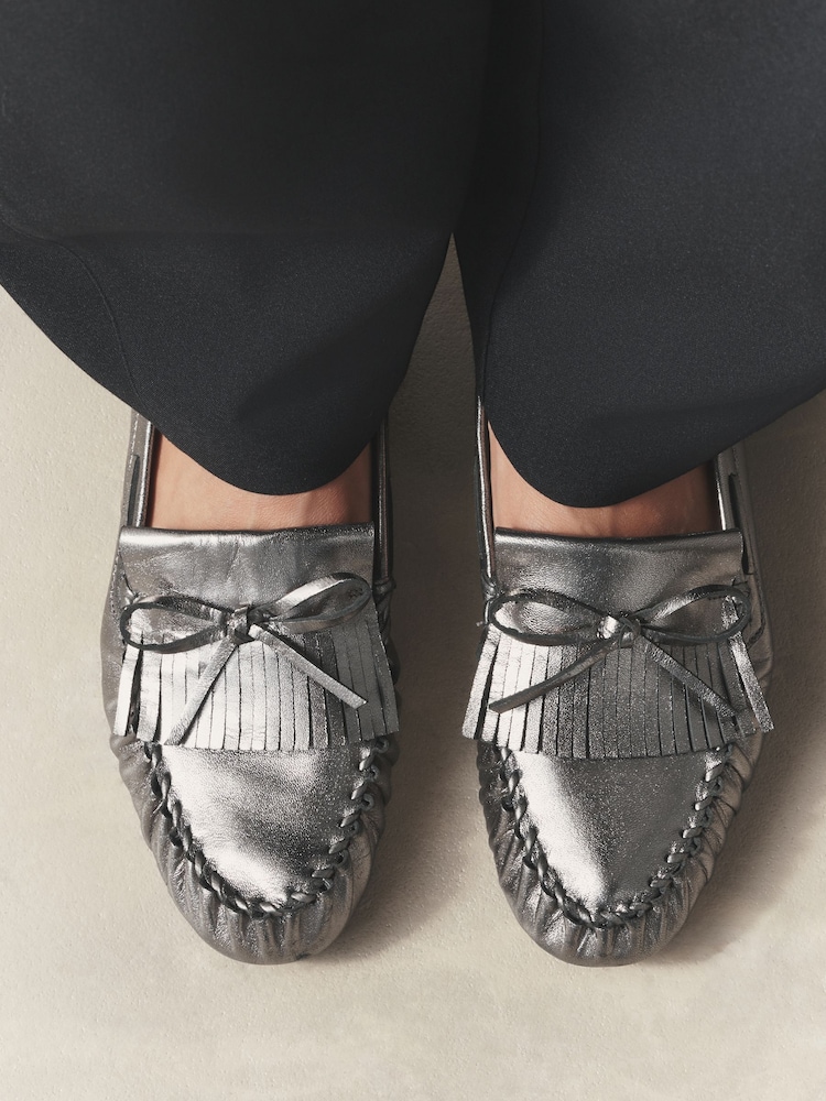Pewter - N. Premium Ruched Bow Loafer - 10ичинен 2 сүрөт