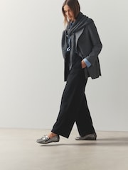 Pewter - N. Premium Ruched Bow Loafer - 10ичинен 5 сүрөт