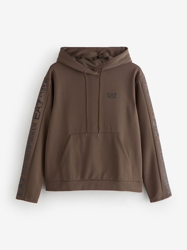 EA7 Logo Regular-Fit Brown Sweat top & Joggers - Image 2 of 3 EA7 Logo Regular-Fit Brown Sweat top & Joggers - Image 2 of 3