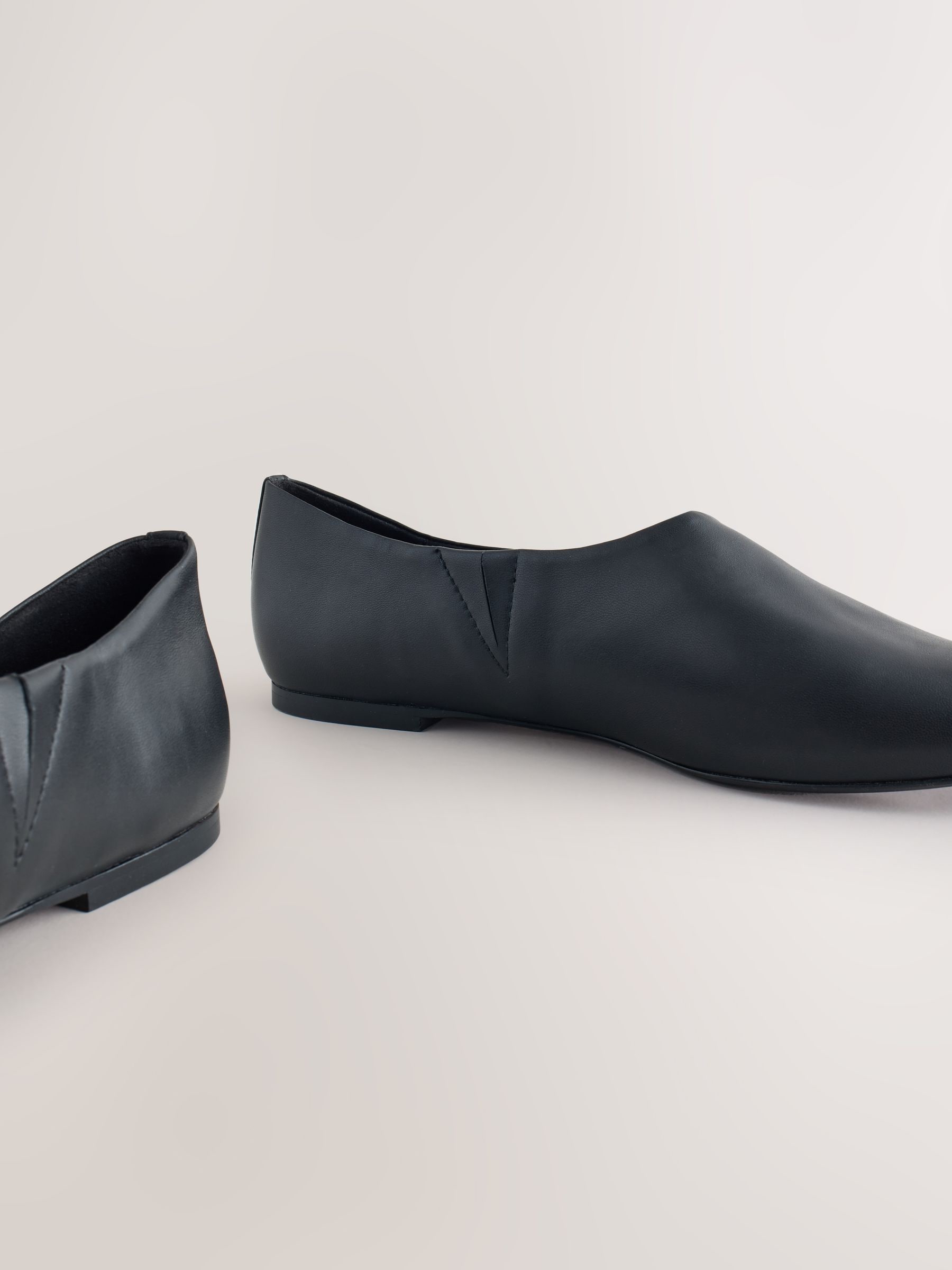 Buy Black Forever Comfort® Leather Hight Cut Ballet Flats from