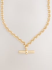 Gold Tone Tabitha Simmons X Next Violet T Bar Long Necklace - Image 1 of 2