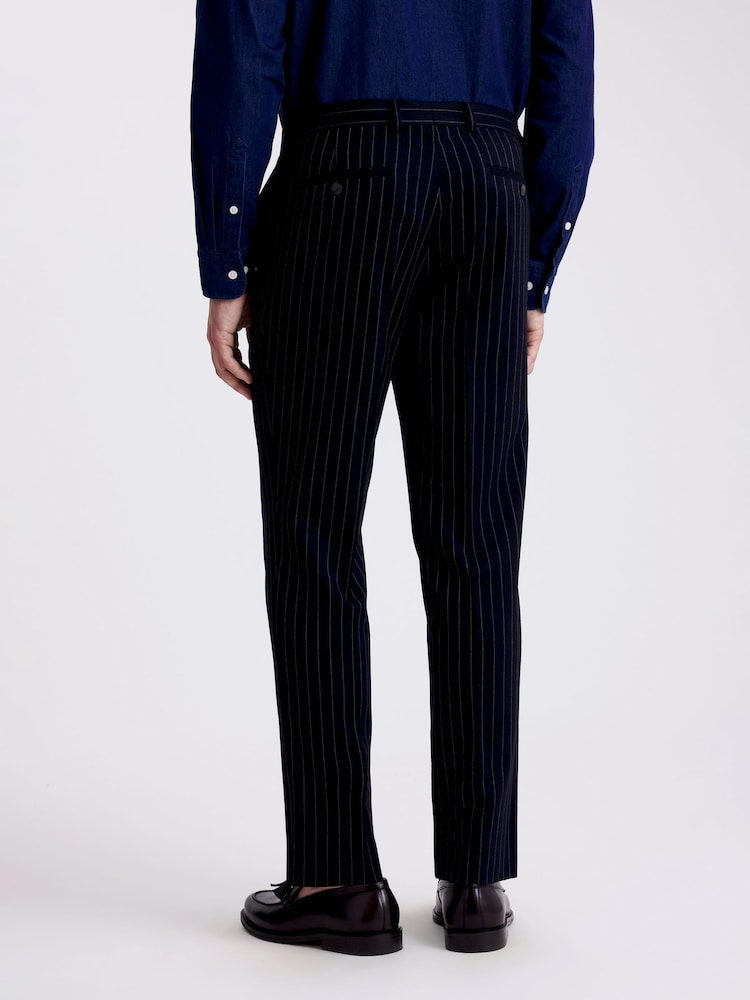 MOSS Slim Fit Blue Stripe Trousers - Image 2 of 3