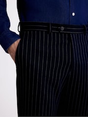 MOSS Slim Fit Blue Stripe Trousers - Image 3 of 3