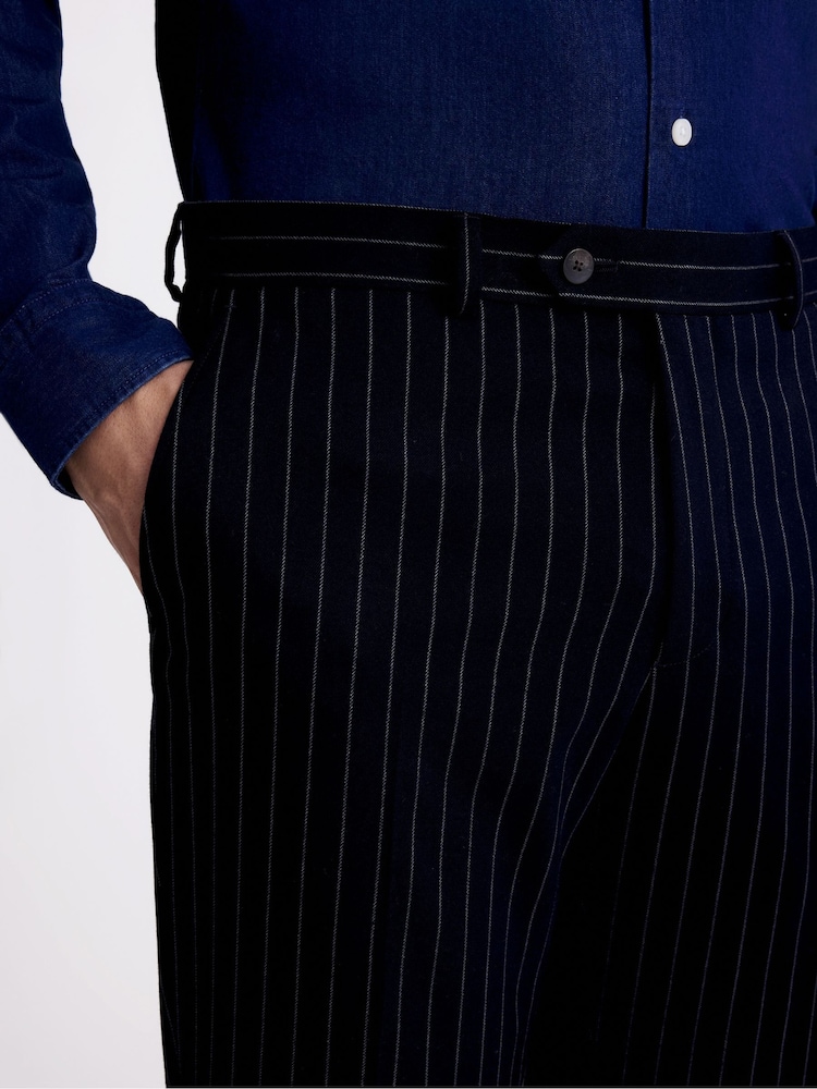 MOSS Slim Fit Blue Stripe Trousers - Image 3 of 3