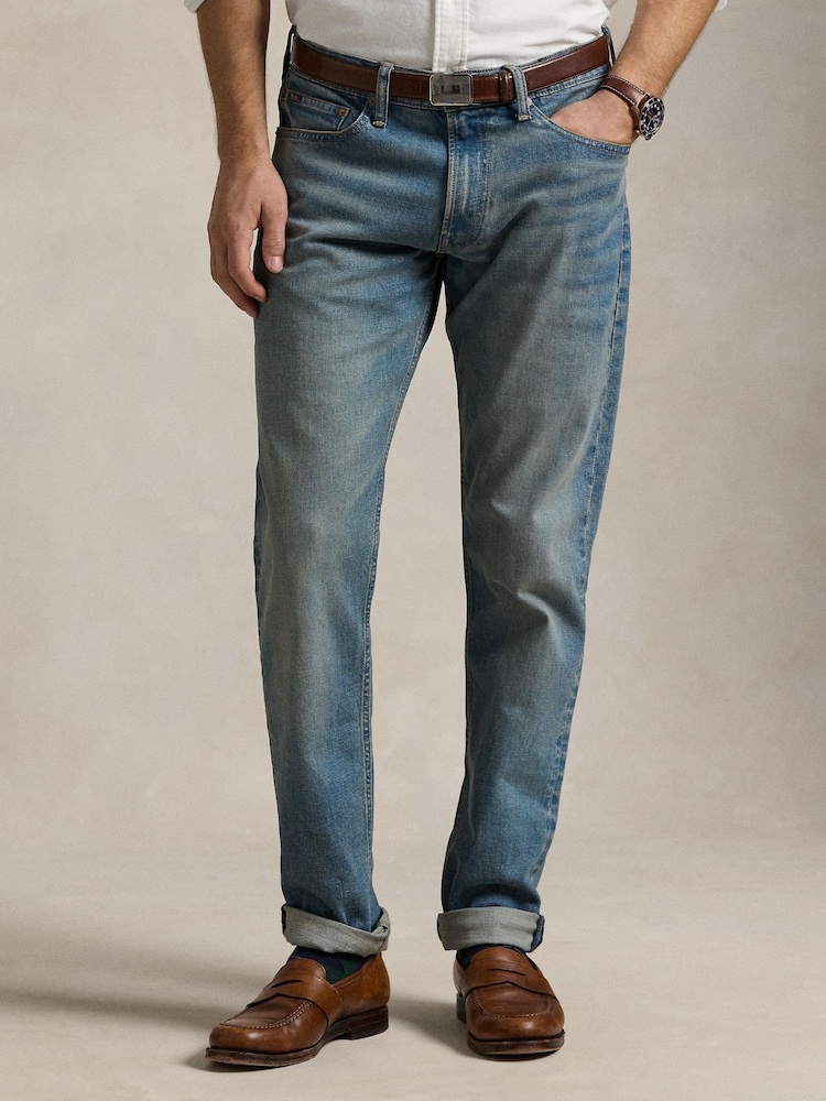 Polo Ralph Lauren Blue Dixon Stretch Parkside Act-Full Length-Straight Jeans - Image 1 of 6 Polo Ralph Lauren Blue Dixon Stretch Parkside Act-Full Length-Straight Jeans - Image 1 of 6
