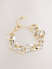 Gold/Silver Tone Mixed Metal Chunky Chain Bracelet - Image 1 of 3