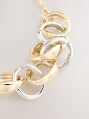 Gold/Silver Tone Mixed Metal Chunky Chain Bracelet - Image 2 of 3