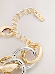 Gold/Silver Tone Mixed Metal Chunky Chain Bracelet - Image 3 of 3
