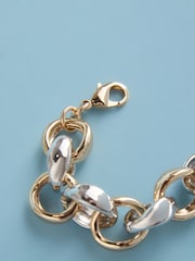 لون ذهبي/فضي - أسورة سلسلة سميكة من معادن مختلطة من Tabitha Simmons - Image 6 of 6