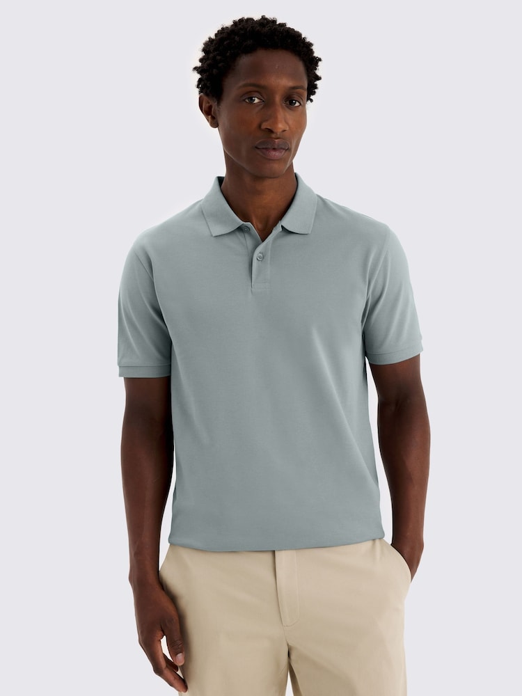 MOSS Green Pique Polo Shirt - Image 1 of 4