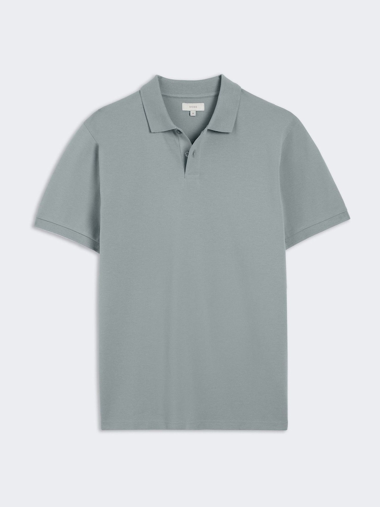 MOSS Green Pique Polo Shirt - Image 4 of 4