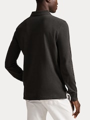 Polo Ralph Lauren Dark Charcoal Heather Long Sleeve Knit Polo Shirt - Image 7 of 8