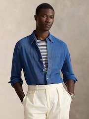 Polo Ralph Lauren Medium Indigo Knit Sport Shirt - Image 1 of 4