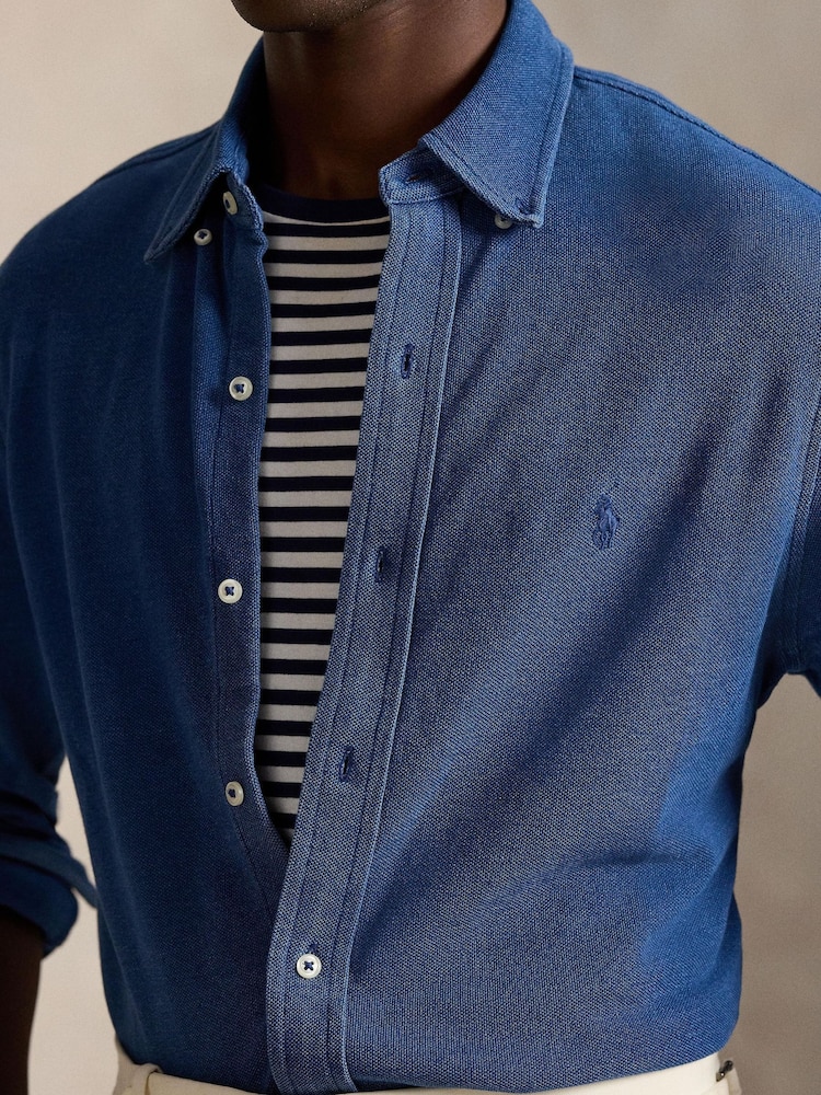 Polo Ralph Lauren Medium Indigo Knit Sport Shirt - Image 2 of 4