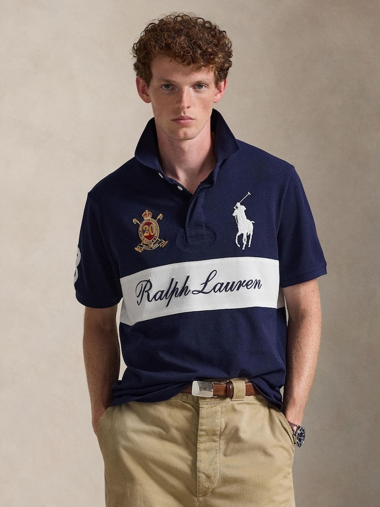 Polo Ralph Lauren Cruise Navy Knit Polo Shirt - Image 1 of 8