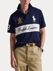Polo Ralph Lauren Cruise Navy Knit Polo Shirt - Image 6 of 8