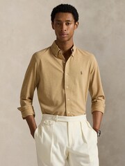 Polo Ralph Lauren Classic Camel Heather Long Sleeve-Knit Shirt - Image 1 of 8