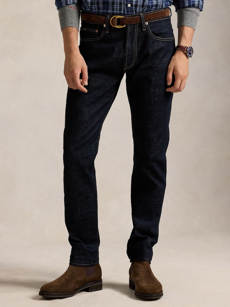 Polo Ralph Lauren Black Rinse Stretch Parkside Act-Full Length-Straight Jeans - Image 1 of 3 Polo Ralph Lauren Black Rinse Stretch Parkside Act-Full Length-Straight Jeans - Image 1 of 3