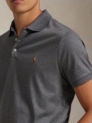 Polo Ralph Lauren Grey Flannel Heather Short Sleeve Knit Polo Shirt - Image 4 of 5
