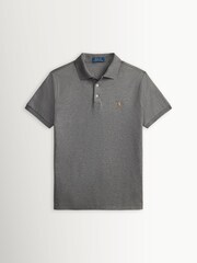 Polo Ralph Lauren Grey Flannel Heather Short Sleeve Knit Polo Shirt - Image 5 of 5