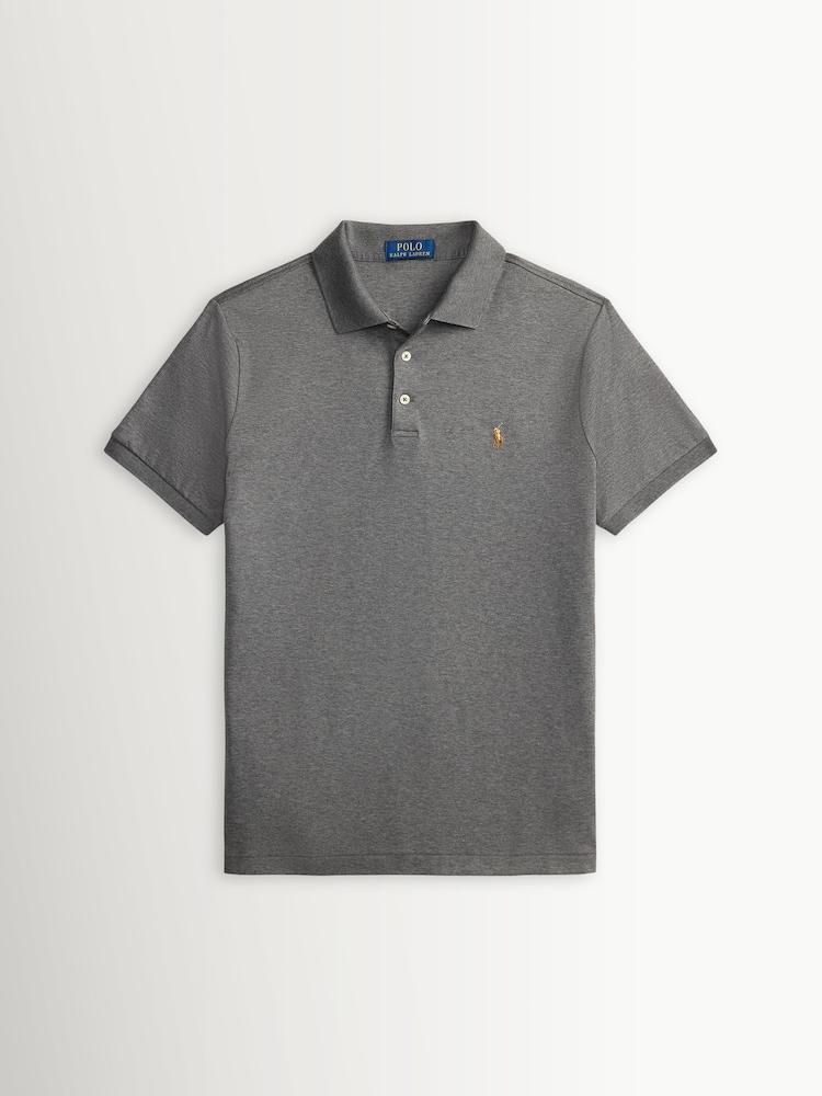 Polo Ralph Lauren Grey Flannel Heather Short Sleeve Knit Polo Shirt - Image 5 of 5