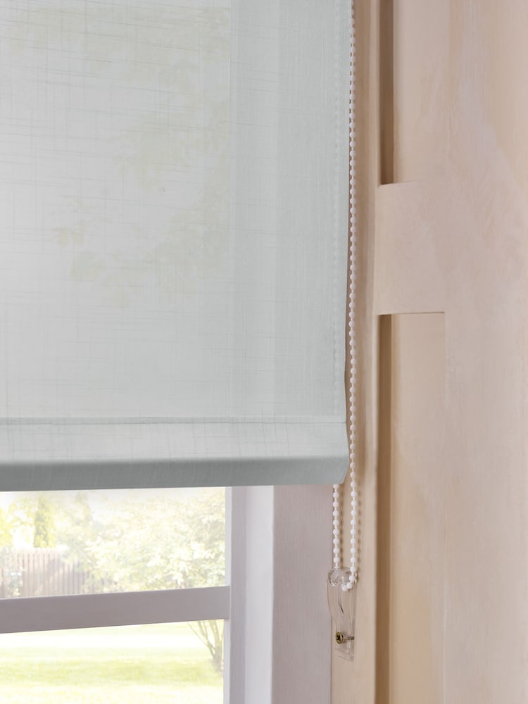 White Ready Made Sheer Textured Roller Blinds - Image 5 of 5