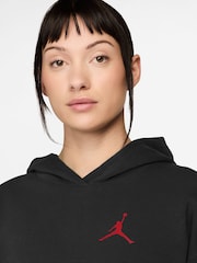 Nike Black/Gym Red Jordan Fleece Pullover Hoodie - Image 3 of 3