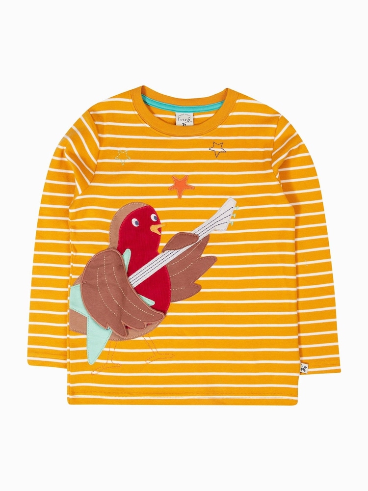 Frugi Yellow Summit Christmas Circular T-Shirt - صورة 1 من 3