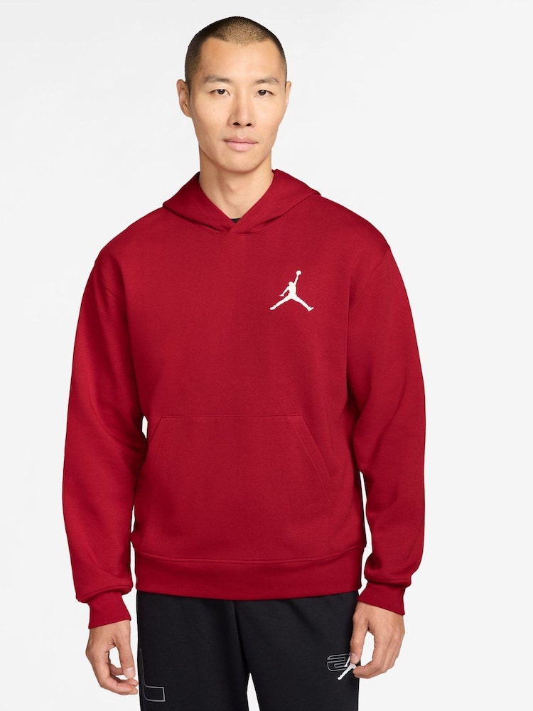 Červená / bílá - Jordan Jumpman Fleece Pullover Hoodie - Obrázek 1 z 3