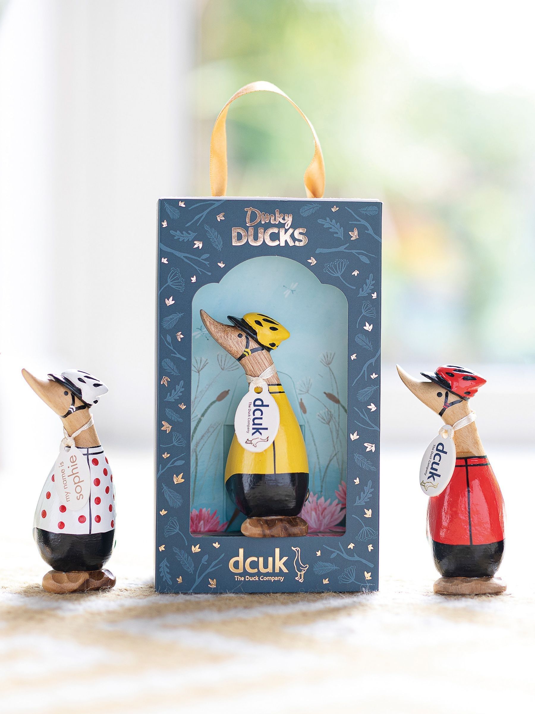 Dcuk Unisex Red Cyclist Dinky Duck Wooden Ornament