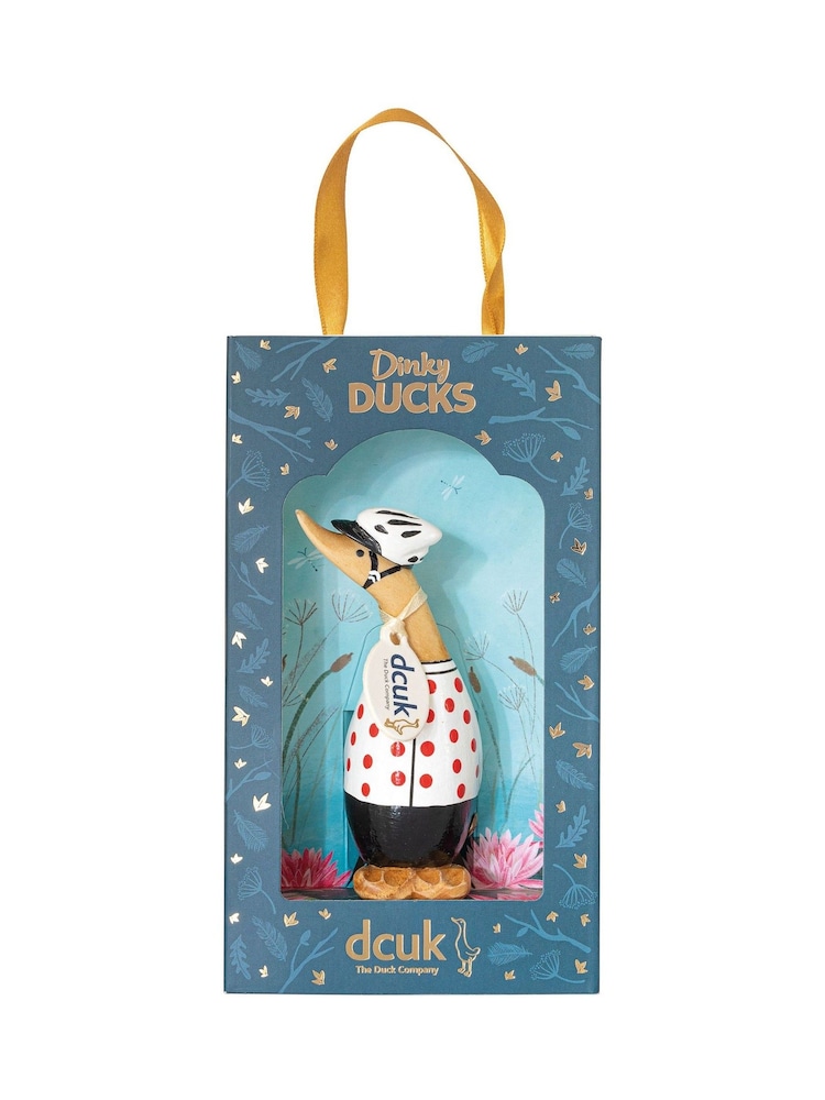 DCUK White Polka Dot Cyclist Dinky Duck Ornaments - Image 2 of 2 DCUK White Polka Dot Cyclist Dinky Duck Ornaments - Image 2 of 2