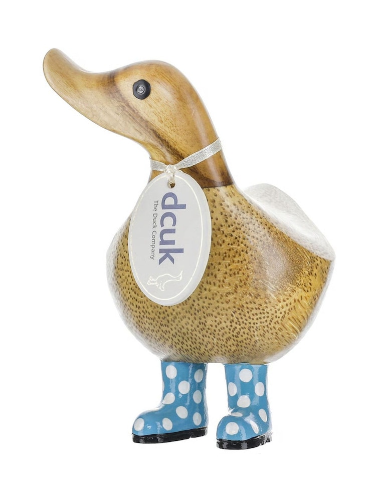DCUK Blue Spotty Boots Ducky Wooden Ornament - Image 1 of 5