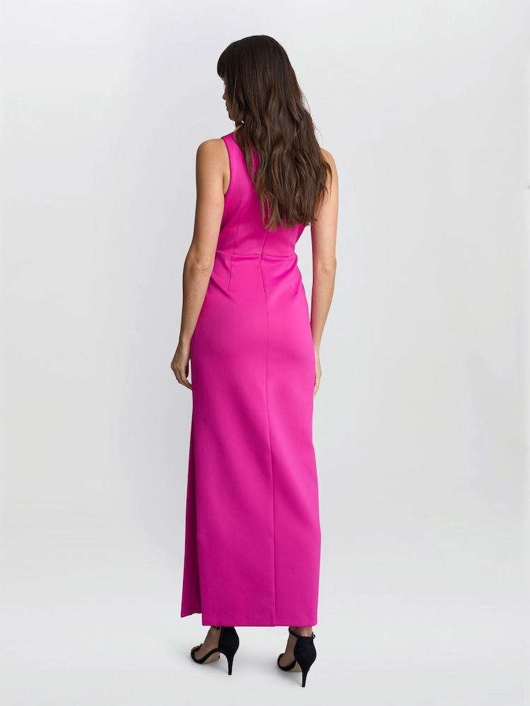 Gina Bacconi Pink Sienna Maxi Dress With Bow Detail - Image 2 of 6