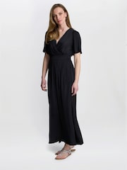Gina Bacconi Carole Flowing V-Neck Black Dress - Image 4 of 6