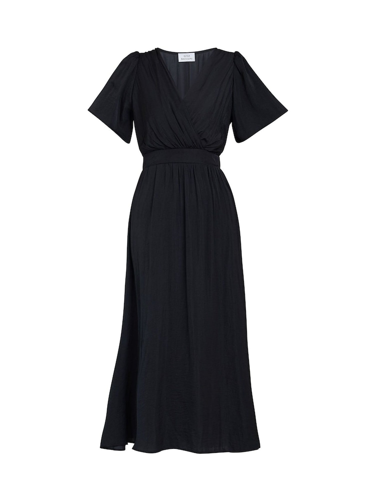 Gina Bacconi Carole Flowing V-Neck Black Dress - Image 6 of 6
