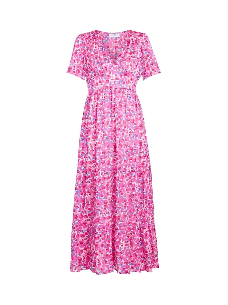 Vestido Deeann Rosa com Estampa Floral Gina Bacconi - Imagem 2 de 2