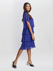 Gina Bacconi Blue Cherry Tiered Chiffon Dress - Image 5 of 7