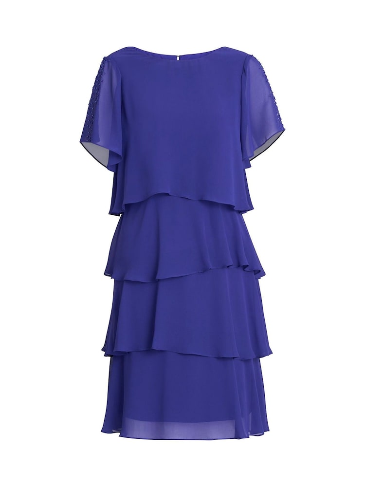 Gina Bacconi Blue Cherry Tiered Chiffon Dress - Image 7 of 7