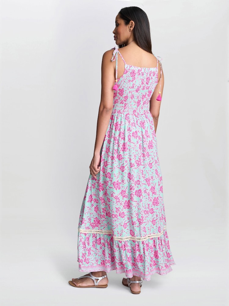 Gina Bacconi Pink Everleigh Shired Bodice Dress - Image 2 of 6