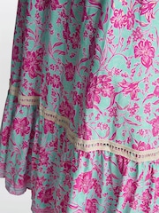 Gina Bacconi Pink Everleigh Shired Bodice Dress - Image 6 of 6