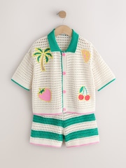 Ecru Embroidered Shirt & Shorts Set (3-16yrs) - Image 6 of 10