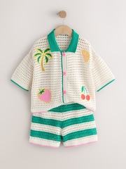 Ecru Embroidered Shirt & Shorts Set (3-16yrs) - Image 7 of 10