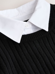 Black Supersoft Knitted Layer Shirt Jumper - Image 7 of 8
