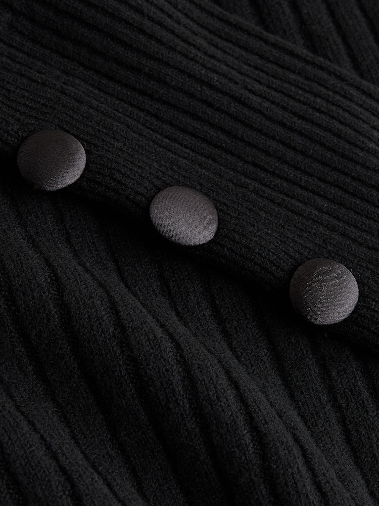 Black Supersoft Knitted Layer Shirt Jumper - Image 8 of 8