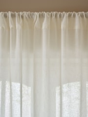Linen Look Frill Hem Slot Top Voile Unlined Sheer Panel Curtain - 3의 이미지 2